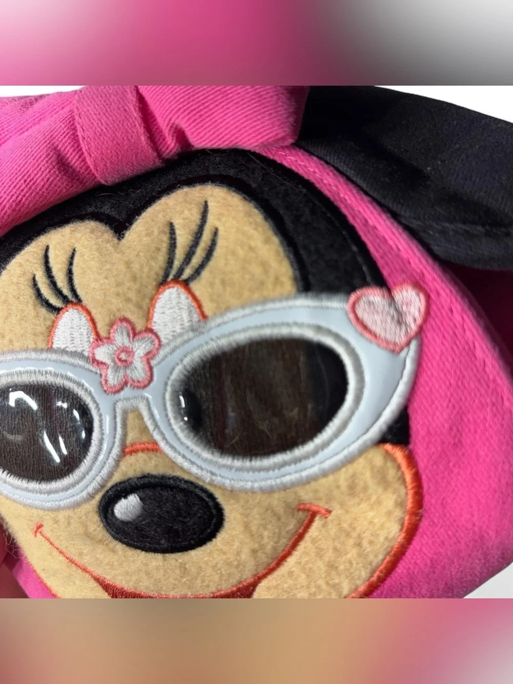 Disney Parks Minnie Mouse Ears Pink Bow Sunglasses Holder Hat Toddler 2017